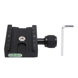 Quick Release Clamp for Arca Style Plate Aluminum Alloy 60mm Camera Tripod Quick Release Plate Clamp with 3 Bubble Levels 3/8 to 1/4 Inch Thread