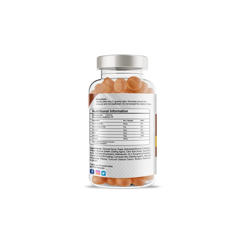 Pharmanostix Collagen Complex 90 Gummies - Natural Pineapple Flavour -
