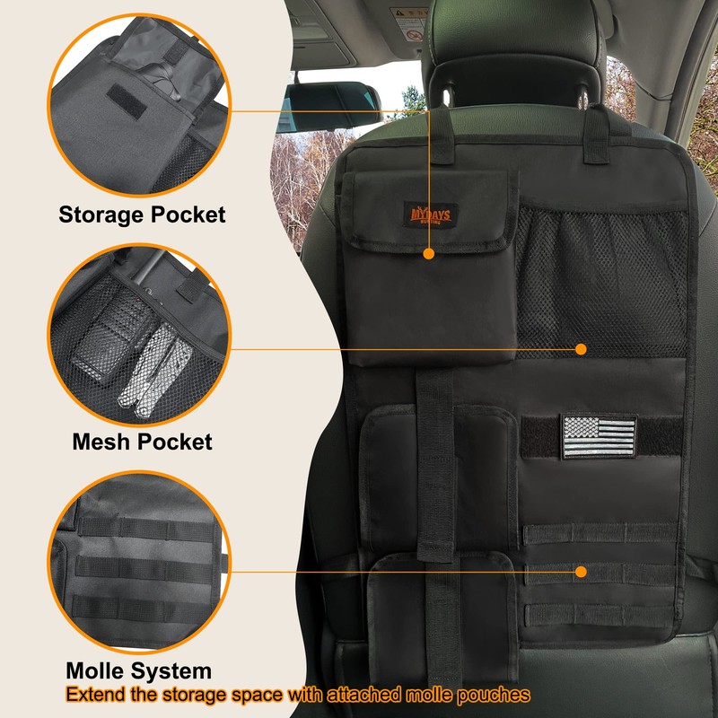 MYDAYS 2 Pack Tactical Seat Back Gun Rack, Camo Front