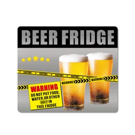 Beer Fridge Magnet, Silver Brushed Funny Fridge Magnets,Beer Warning Sign Magnet for Man Cave Gift,Funny Beer Gifts for Man