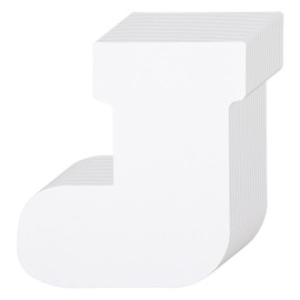 72 Pcs Christmas Stocking Cutouts Paper Christmas Stocking Shape White Paper Christmas Cutout Single Color Christmas Stocking Die Cuts for Xmas Winter Party Decor Kids Classroom Craft Project,6x6"