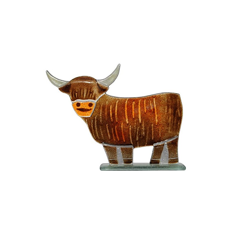 D&J Glassware Fused Glass in a Highland Cows Collection -
