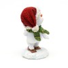 Snow Children with Hat and Scarf in Red/Grey with Skis,