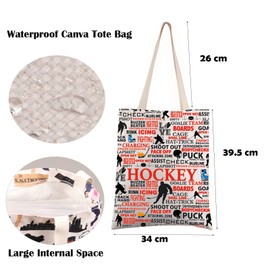 FEELMEM Hockey Player Inspirational Gift Ice Hockey Team Gifts Hockey Tote Bag Gift for Ice Hockey Lovers Graduation Gift