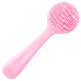 HINZIC Silicone Manual Facial Cleansing Brush, Skin Friendly Waterproof Face Cleaning Scrubber Exfoliator Cleanser for Blackheads Whiteheads Makeup Residues Removal- Pink