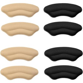 Almohadillas de Talón Adheribles para Zapatos de Mujer y Hombre,Plantillas Protectoras Tacones,Relleno Zapatos Grandes Cojines de Talón para Evitar Resbalones, Ampollas, Rozaduras(4 Pares)