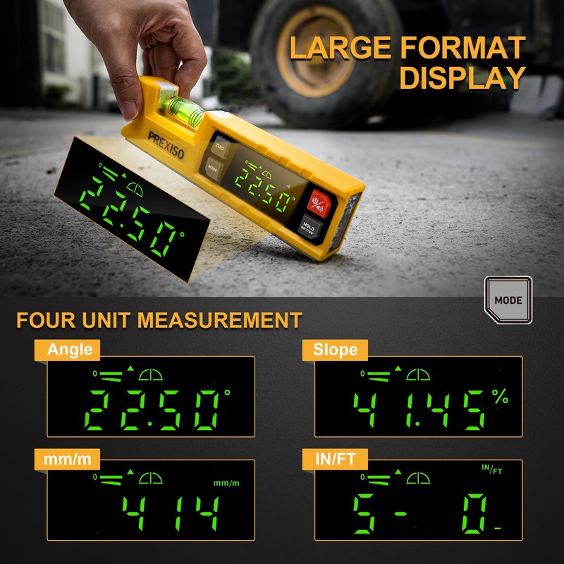 PREXISO Digital Level & Digital Protractor, 7 inch Angle Finder