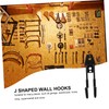 Tofficu 2pcs Wall-Mounted J Shape Double Hooks Heavy Duty Garage