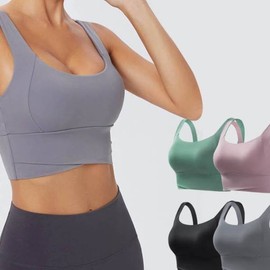 Versatile Sports Cap Bra with Pocket Pads for Yoga, Pilates, Pole Dance, Gym & Daily Wear SIS-814 Pilapol Wear (Firm Bra Top)/03.Grey/M 3ea