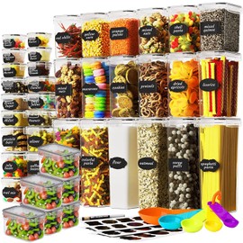 Juego de 42 Recipientes Herméticos para Almacenar Alimentos, Contenedores para Alimentos, Sin BPA, Organización de Cocina y Alacena Recipientes de... 