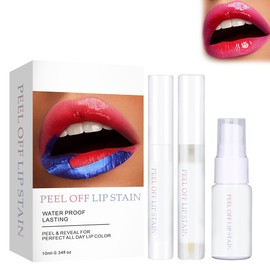 Peel Off Lip Stain Waterproof Long Lasting Lip Gloss Smudge Proof Natural Base Liquid Lipstick Kit Nonstick Cup Tear Off Lip Gloss