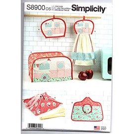 SIMPLICITY Sewing Pattern S8900 Kitchen Accessories, Paper, White, Various