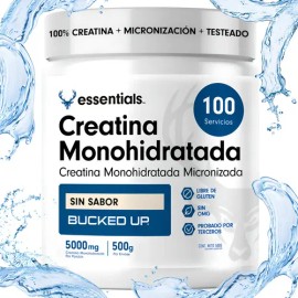 Creatina Monohidratada Micronizada Bucked Up para Fuerza y Rendimiento 500 g                                                                          