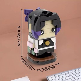 MR. GADGETS Figura Armable de Bloques Demon Slayer 9cm, Mini Blocks de Construcción Kimetsu No Yaiba para Niños, Juguetes de Personajes Animados, Decorativos, Ideales para Regalo (Shinobu)