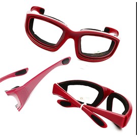 shenghang Onion Goggles Tear Free Saftey Glasses for Kitchen Dustproof, Anti-fog Windproof Food Holder Slicer Onion Holder Slicer Cutter Set (B)