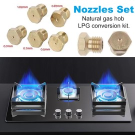 BSITSSS 10Pcs Natural Gas Hob Lpg Conversion Kit, 0.5/0.7/0.87/1.02 Lpg Gas Burner, Lpg Gas Jet Set Burner, Jets Nozzles Injectors Set, Easy-to-Install Hob Gas Hob Accessory Nozzles