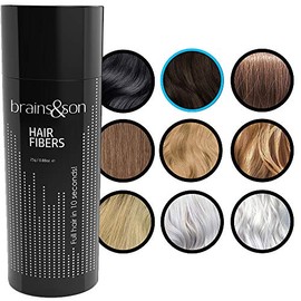 Brains & Son Streuhaar - Premium Haarverdichtung / Schütthaar mit Soforteffekt bei Geheimratsecken, Haarausfall und lichtem Haar - Haarpuder | 25g (DUNKELBRAUN)