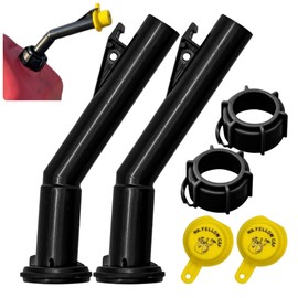 Mr Yellow Cap Gas Can Spout Replacement Old Style For 𝐎𝐥𝐝 𝐒𝐭𝐲𝐥𝐞 𝐁𝐥𝐢𝐭𝐳 𝐂𝐨𝐧𝐭𝐚𝐢𝐧𝐞𝐫𝐬 𝐎𝐍𝐋𝐘 - 2 Gas Can Nozzle Replacement, 2 Gas Caps & 2 Thread Rings, Fuel Can Spout Replacement, Gas Tank Nozzle