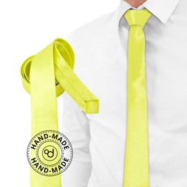OcioDual Unisex Slim Tie Without Satin Print for Celebrations and Events 100% Brown Polyester, light yellow, Unit size
