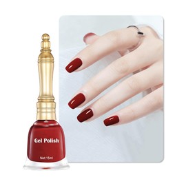 Fast Drying Nail Gel Glue Polish, Burgundy Red Gel Polish Long-Lasting Air Dry Fast,15ml Nude Regular Water-based Nail Lacquer Full Coverage High Glossy Shine Nail Art Home Manicure Gift for Ladies-12