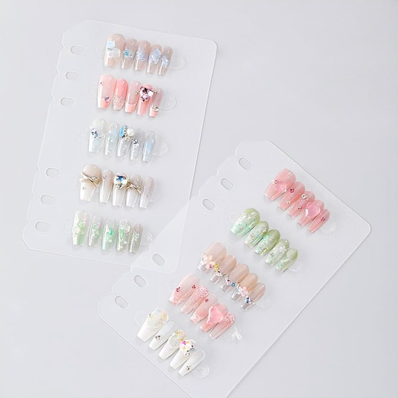 EHERDM Transparent Press On Nail Organizer Book Press On Nails