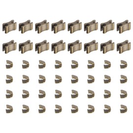 sourcing map 16 Sets Brass Zipper Slider Holder U Shape Top Stopper & H Shape Bottom Stopper Zippers Replacement Parts for Bags Clothing #5 Bronze Color