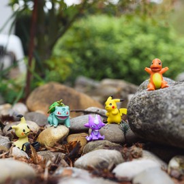 Bandai - Pokémon - Pack of 6 Pokémon Figures - Wave 3 - Mini Figure Set Pikachu, Schigky, Glumanda, Bulbizar, Mimiqui, Toxizap - Pokémon Figures 5 cm - Toy for Children from 4 Years JW2684