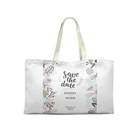 Le Jardin du Lin Printed Shopping Bag, Reusable Bag, Foldable, Fabric Bag with Two Long Handles, Size: 50 x 40 cm