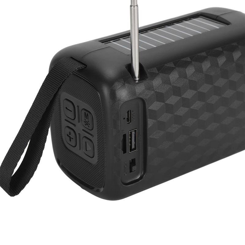 Portable Solar FM Radio Support USB Memory Card AUX Input