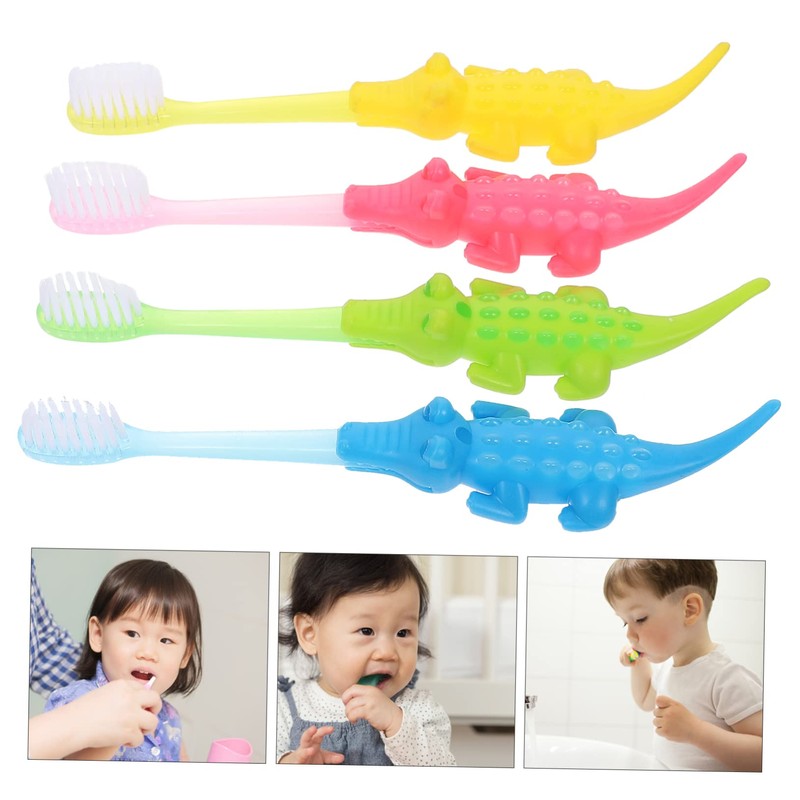 TOVINANNA 3sets Toothbrushes Cartoon Soft Bristles for Years Ergonomic Handle