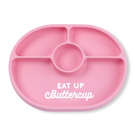 Bella Tunno Wonder Baby Plates – Silicone Suction Plates for Baby, Toddler, & Kids, Great for Baby Led Weaning, BPA Free, Kid and Baby Must Haves, 4 Sections (Eat up Buttercup)