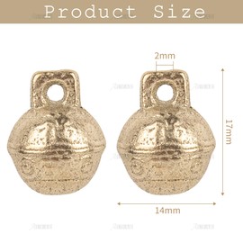 AUEAR, 100 campanas de latón clásico de 14 mm, mini campanas de timbre para bricolaje para decoración del hogar