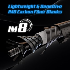 MASTER LOGIC Fly Fishing Rods, Portable 4+1 Pieces 8ft 5wt High Performance Fishing Rod with IM8 Graphite Blank, Upgraded EVA Wrap Carbon Fiber Grips Flying Pole Travel Tube