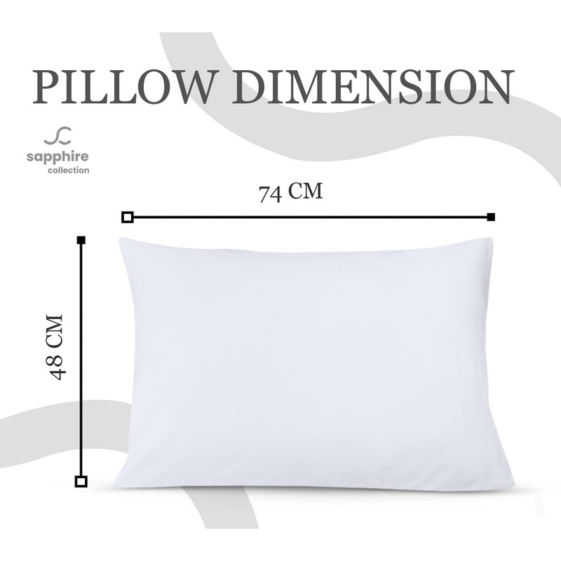 Sapphire Collection Luxury Percale Non Iron White Pair Of Pillowcases