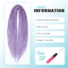Sangtok Double Ended Dreadlock Extensions, 24 inch Lavender Thin 0.6cm
