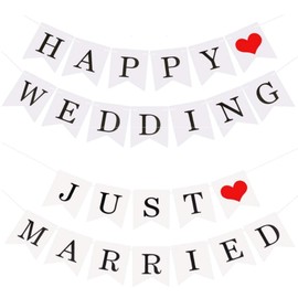 TKY Wedding Garland, Party, Wedding, Reception, Front Photography, Accessory, Wedding, Wall Decoration, Decoration, Decoration, Decoration, Set of 2 (happy wedding, just married))