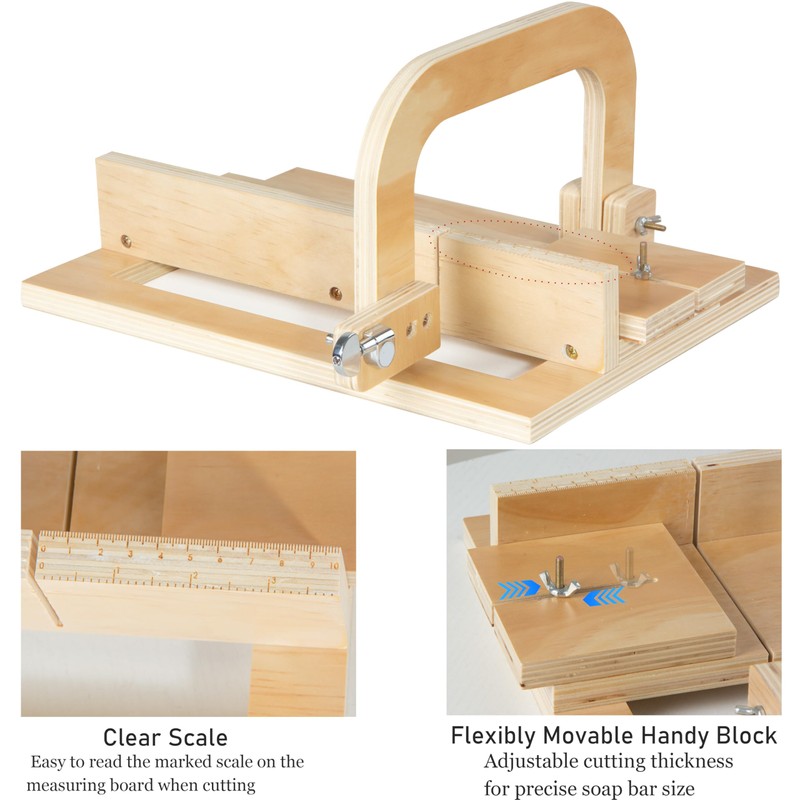 Adjustable Wire Soap Cutter, Wooden Soap Cutters for Soap Making