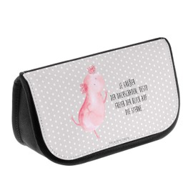 Mr. & Mrs. Panda Axolotl Dances Cosmetic Bag, gray, Hand Drawn