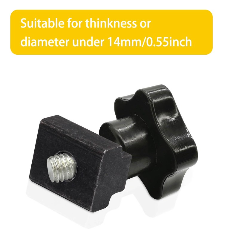 Sydien T Slot Nuts 10pcs, M8 Threads Black Oxide Finish