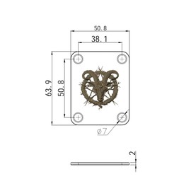Guyker Guitar Neck Plate, 4-Holes Aluminum Alloy Embossed Goat Motif Electric Guitar Bass Neck Joint Plate NeckPlate Replacement Part (GN009, Grey)