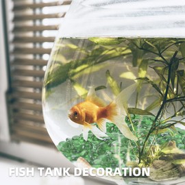 LUEYAO Flat Glass Marbles 1LB Colored for Vase Fillers Mixed Colour Stone for Garden Decoration Craft Fish Tank (Dark Green)