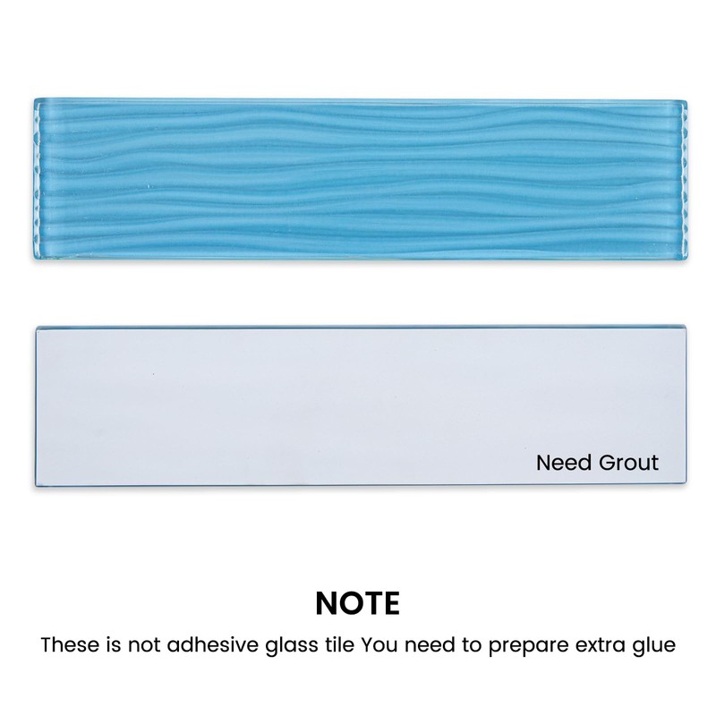 Adedeo Light Blue Glass Subway Tile 3 x 12 Inch