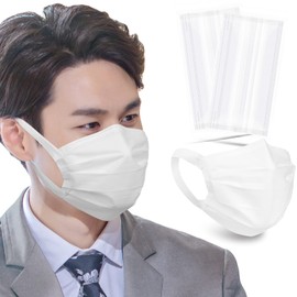 Wide Ear Straps, Non-woven Mask, Won't Hurt Your Ears, Individually Packaged, 100 Pieces, Adult (Normal), Three-Layer Construction, Pleated Type, Wide Ear Straps, Disposable Brodio Mask, Breathable