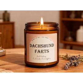 Weiner Dog Gifts for Women, Dachshund Gifts, Dachshund Decor, Dog Mom Gift - Lavender & Eucalyptus Soy Wax Scented Candle, 7OZ