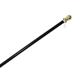 6ft Spinning Flag Pole - Black Pole & Gold Topper - Outdoor Wall Hanging Tangle Free Spinning Flag Pole - Black Label Special Edition