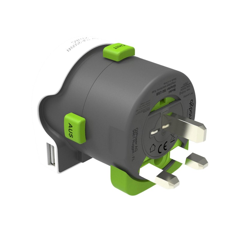 Q2 Power | Qdapter USB World to Europe | Universal-Reiseadapter