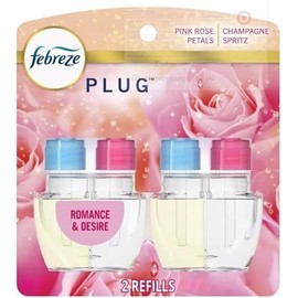Generic Febreze Plug with Fade Defy Technology Air Freshener - New Limited Edition - (2) of 0.87 fl oz Refills (Romance & Desire), Clear