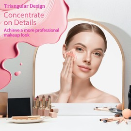 JOLY Triangle Powder Puff Face Makeup Sponge Beauty Blender Stocking Stuffers Puffs for Women apply Loose Powder and Foundation (4Pcs Beige)