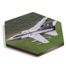 1 x Hexagon Coaster - RAF Tornado Jet Airplane Plane Cork Backed MDF Glossy Tea Coffee Accessory #51846