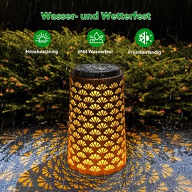 OUSFOT Solar Lantern for Outdoor Use, 2 Pieces, Two Lighting Modes, Solar Lights for Outdoor Garden, Waterproof Solar Lights for Outdoors, Patio, Balcony, Table, Party, Festival, Oriental Decoration